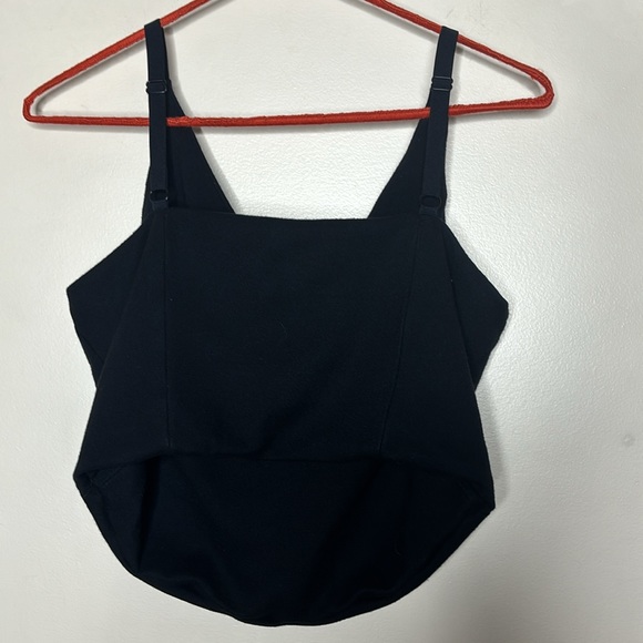 Cabi | Black Adjustable Low V Crop Top | Heavy Material | Spaghetti Strap Shirt - Picture 5 of 7